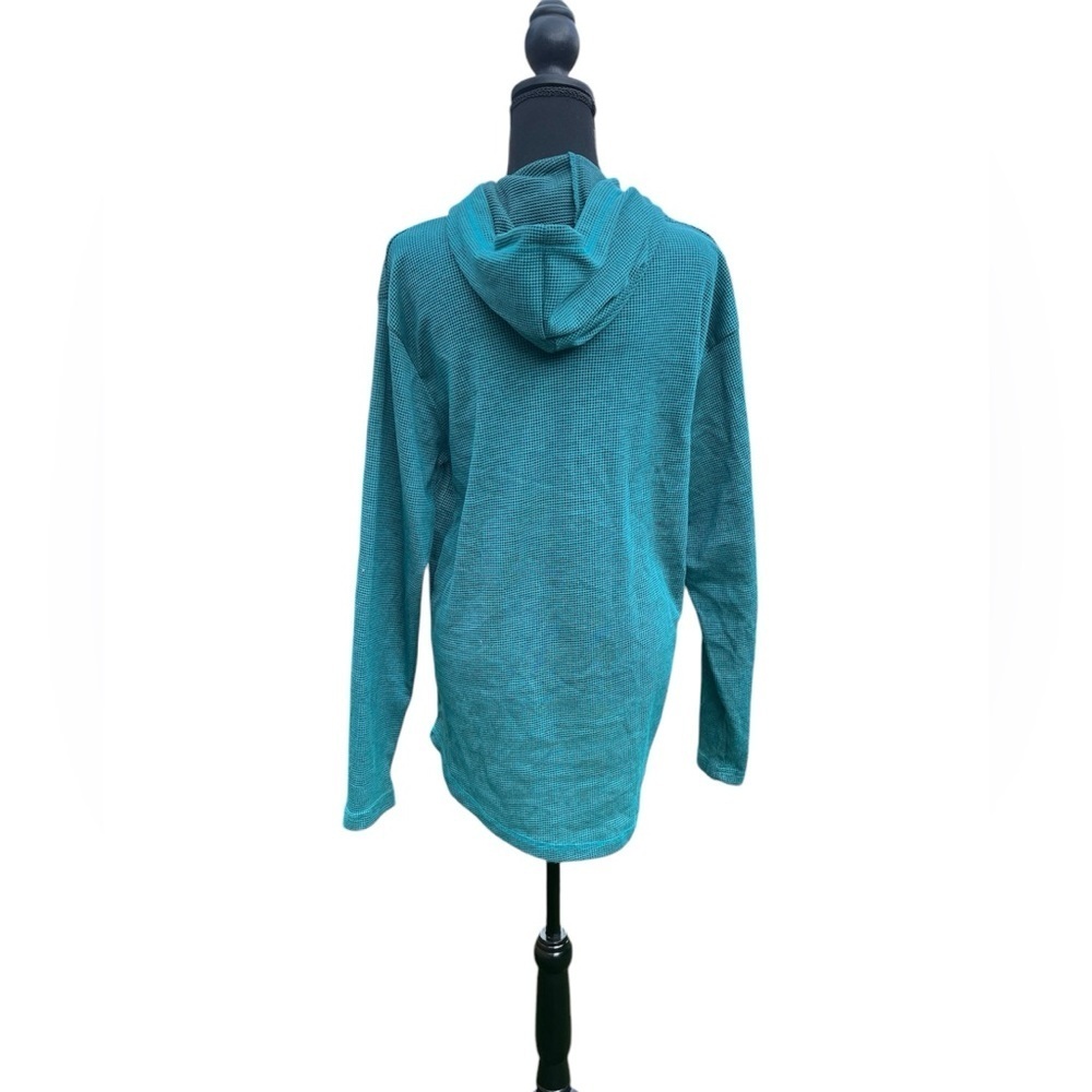 Women’s turquoise, hooded sweatshirt with front pockets by Straight Faded size M - Picture 3 of 5